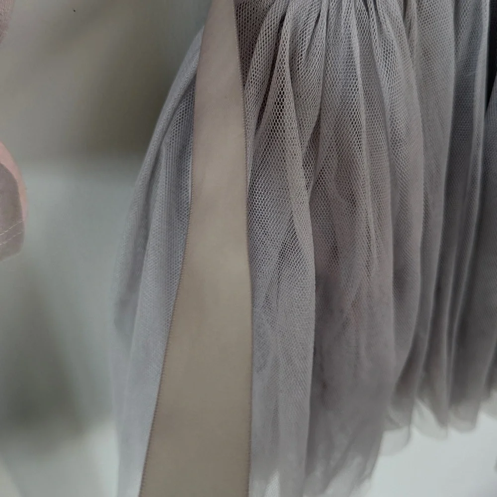 Striped Pink and Gray Kids Dress